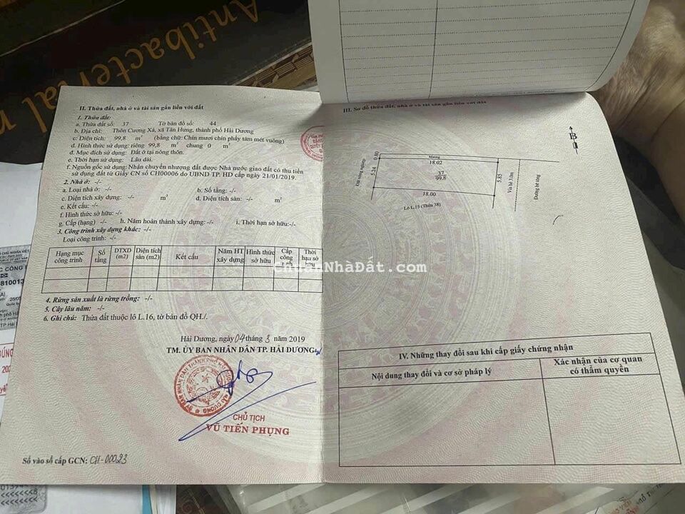 Bán đất đấu giá khu Cương Xá, phường Tân Hưng, TP HD, 99.8m2, mt 5.85m, đường 13m, chỉ 1.7x tỷ