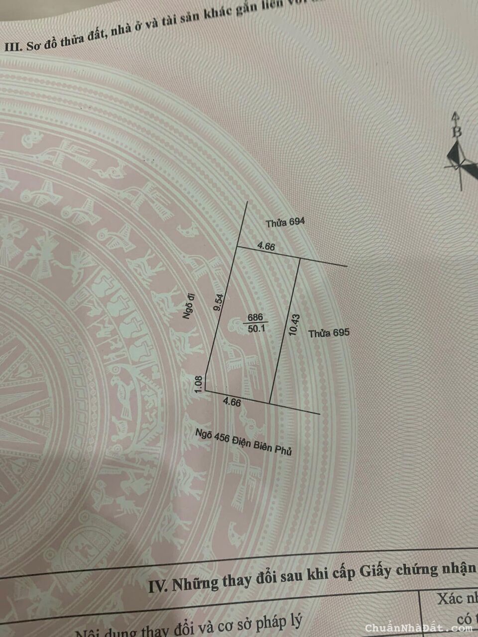 Bán đất 2 mặt ngõ 456 Điện Biên Phủ, phường Cẩm Thượng, TP HD, 50.1m2, đường ô tô