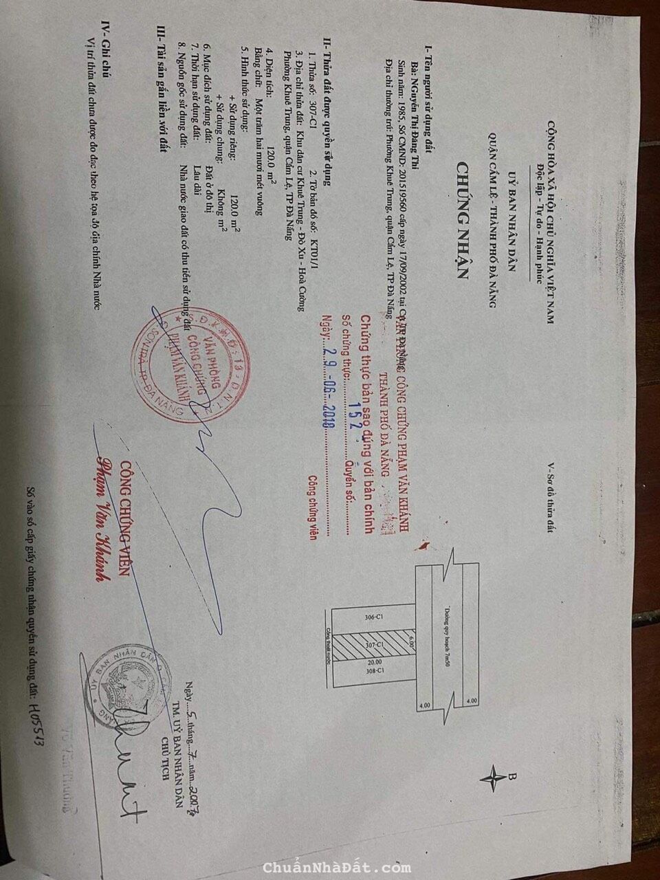 Nhà 2 tầng mặt tiền Lê Ngân đường 7m5, lưng là kiệt 4m5, dt 120m ngang 6m, xây dựng 60m 