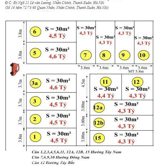 HOT: LÔ CĂN HỘ LIỀN KỀ THỔ CƯ NGÕ 21 LÊ VĂN LƯƠNG GIÁ CHỈ TỪ 4,3 TỶ ĐỒNG