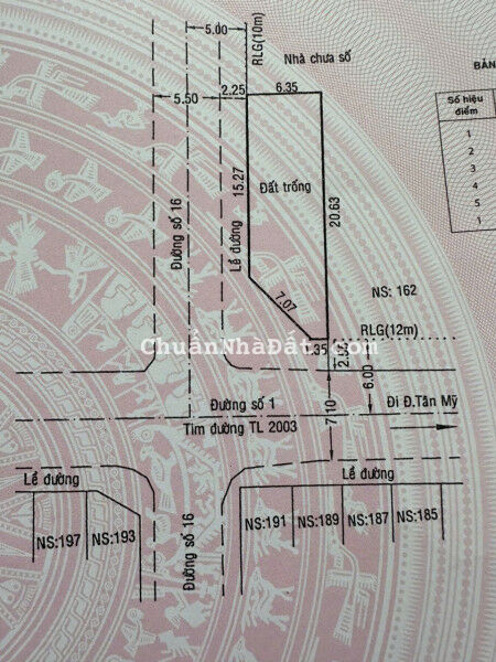 Đất 6.5 x 21m căn góc 2 mặt tiền đường 1 và 16 chợ Tân Mỹ, P Tân Phú, Q7