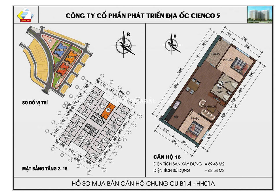 Chính chủ cần bán căn hộ 70m tầng 11, full nội thất mới tại tòa HH01A KĐT Thanh Hà Cienco 5