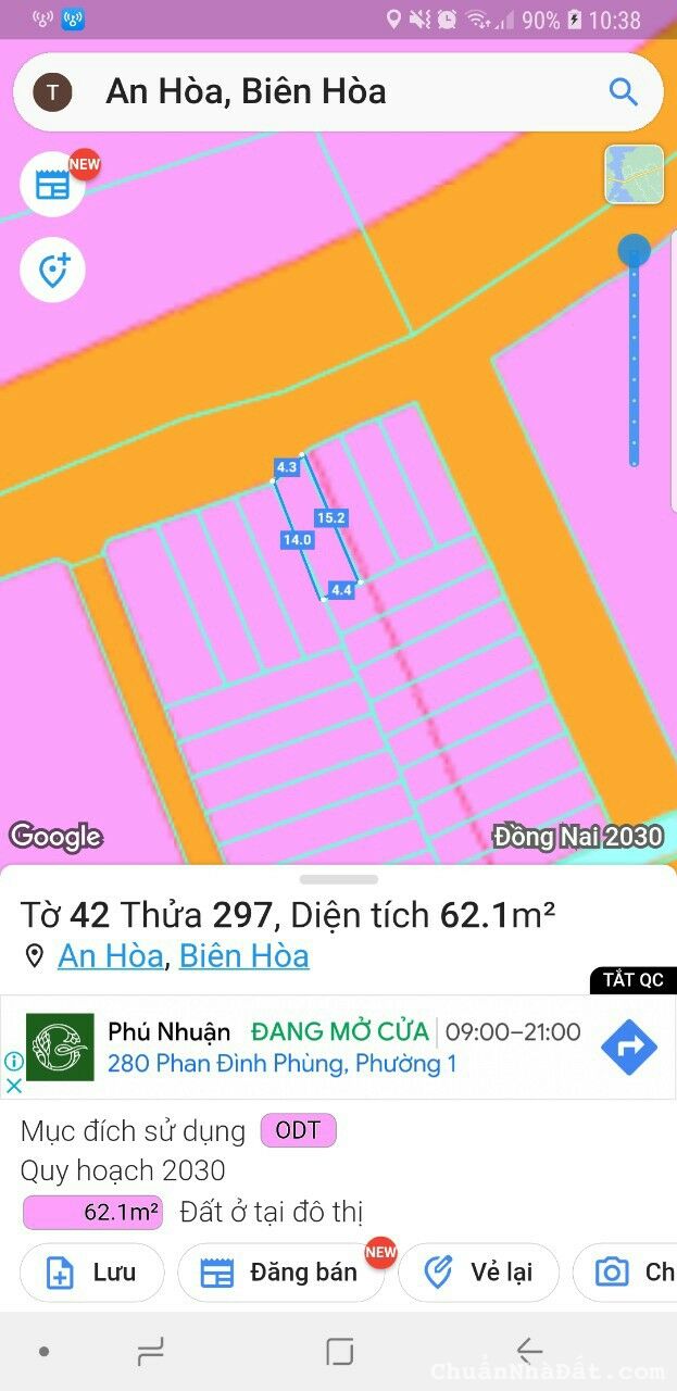 Đất trung tâm thành phố Biên Hòa từ 1tỉ6 sổ hồng riêng thổ cư