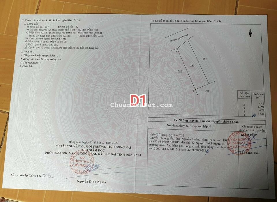 Đất trung tâm thành phố Biên Hòa từ 1tỉ6 sổ hồng riêng thổ cư