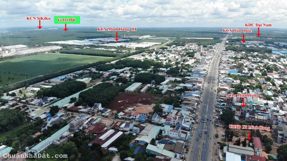 10m mặt tiền đường 72m Minh Hưng Đồng Nơ giá chỉ hơn 1tỷ. Đường lớn. Hơn 300m2 có thổ cư. Chính chủ