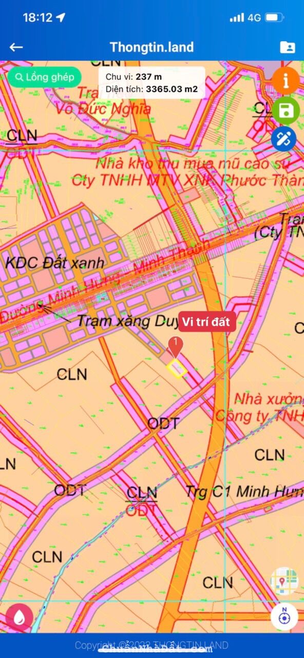  Bi vỡ nợ gia dình cần bán ra nhanh lô đất ấp 5 Phường Minh Hưng- Chơn Thành giá 675 TRiỆU / 5m 