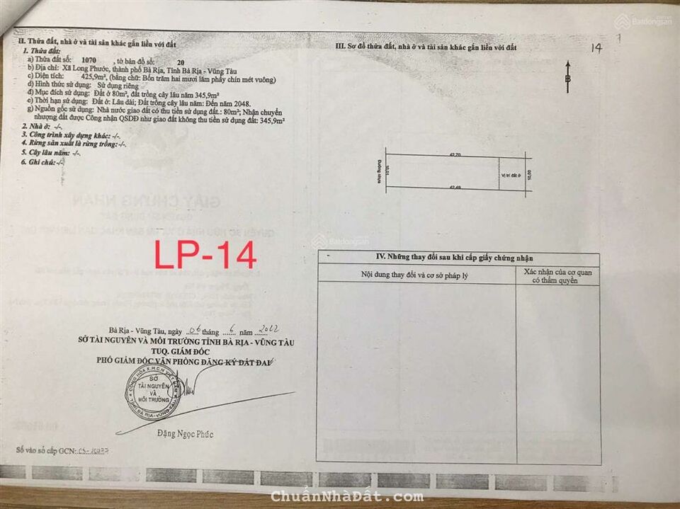 CHÍNH CHỦ CẦN RA LÔ ĐẤT TRUNG TÂM LONG PHƯỚC - TP BÀ RỊA CHÍNH CHỦ CẦN RA LÔ ĐẤT TRUNG TÂM LONG PHƯỚC - TP BÀ RỊA
