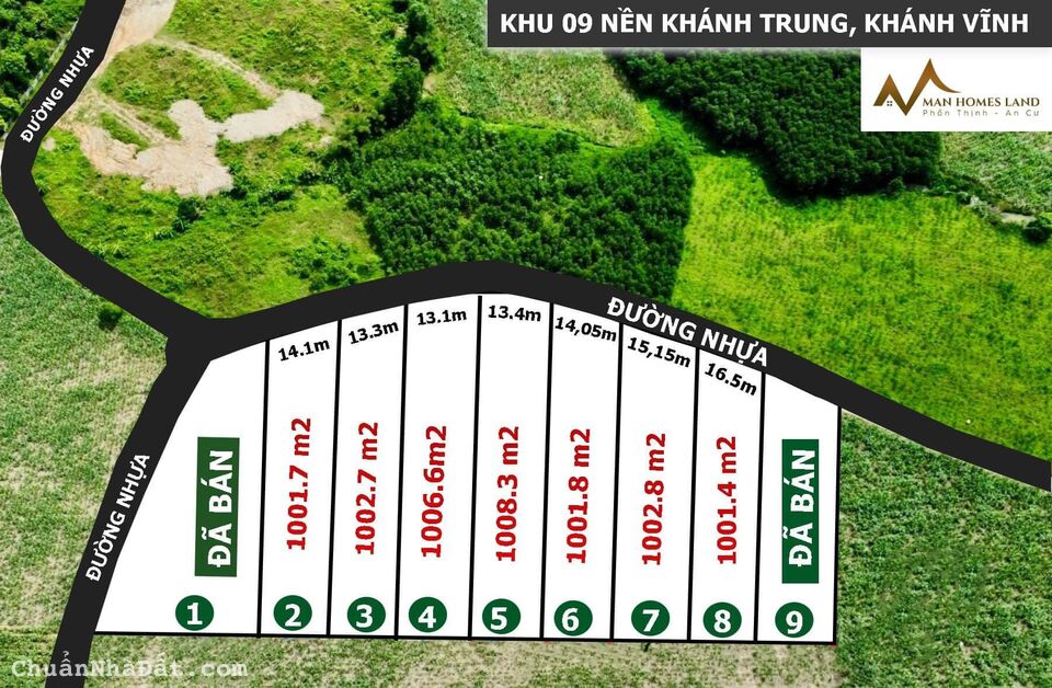 MỞ BÁN 9 LÔ KHÁNH TRUNG- KHÁNH VĨNH GIÁ F0