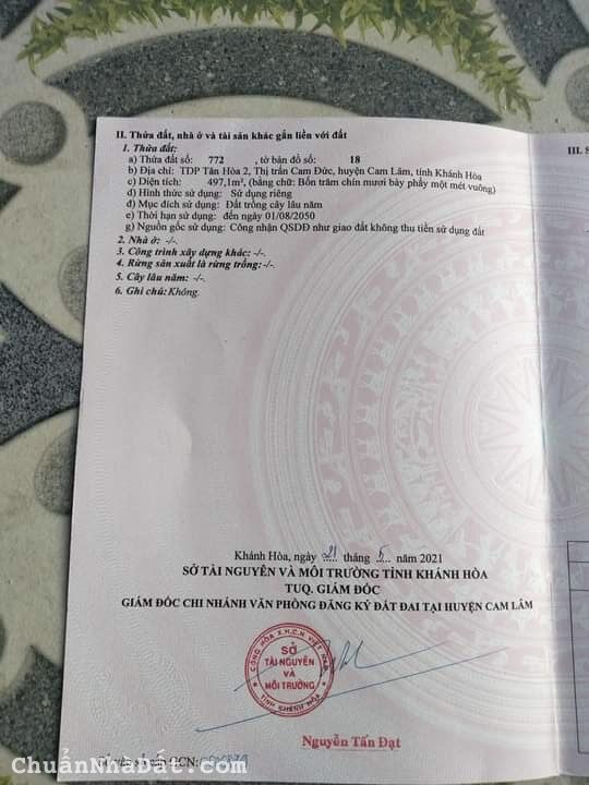 Bán Đất Cam đức- Ngô Gia Tự qh 30m