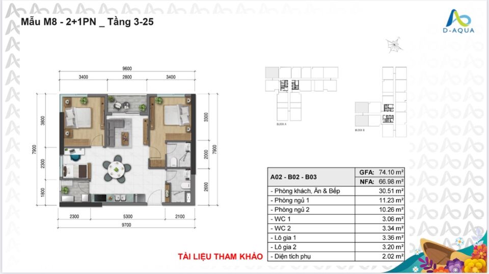 Khách cần ra căn 2PN+ view mặt tiền và nội khu