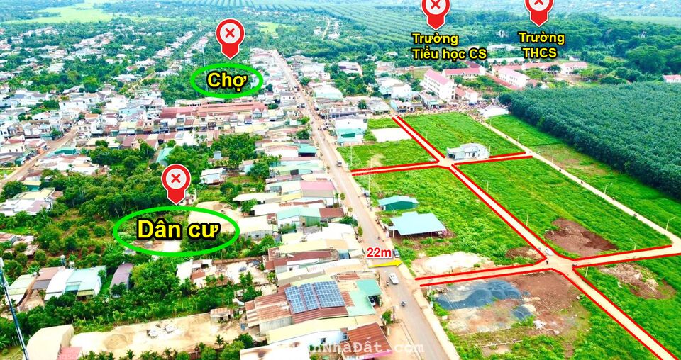 Bán 140m2, bìa sẵn, đường lớn 8m -lõi hành chính mới huyện Krông Năng giá chỉ 899 triệu/nền(bao sổ)