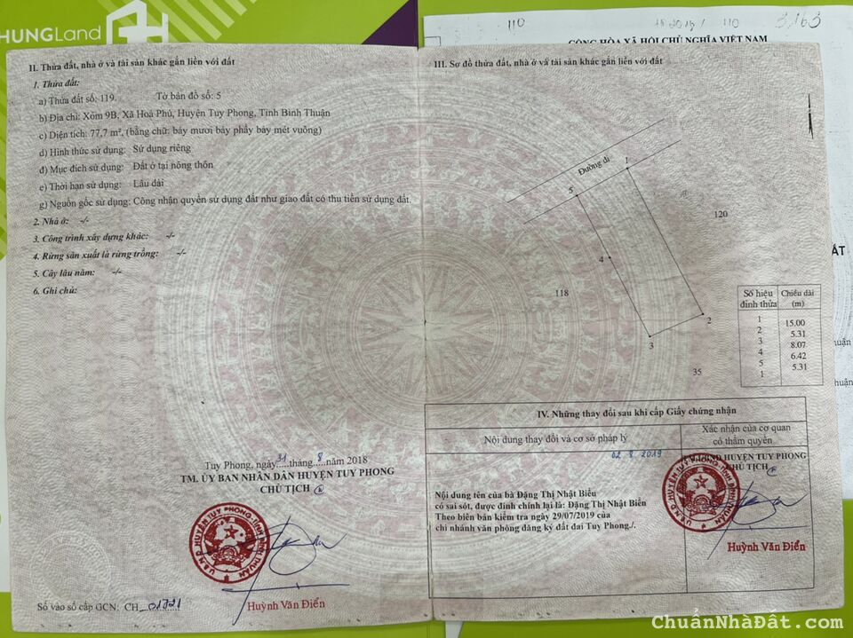 Đất ở tại mặt tiền biển. 80m2 xây dựng tự do. SHR chính chủ