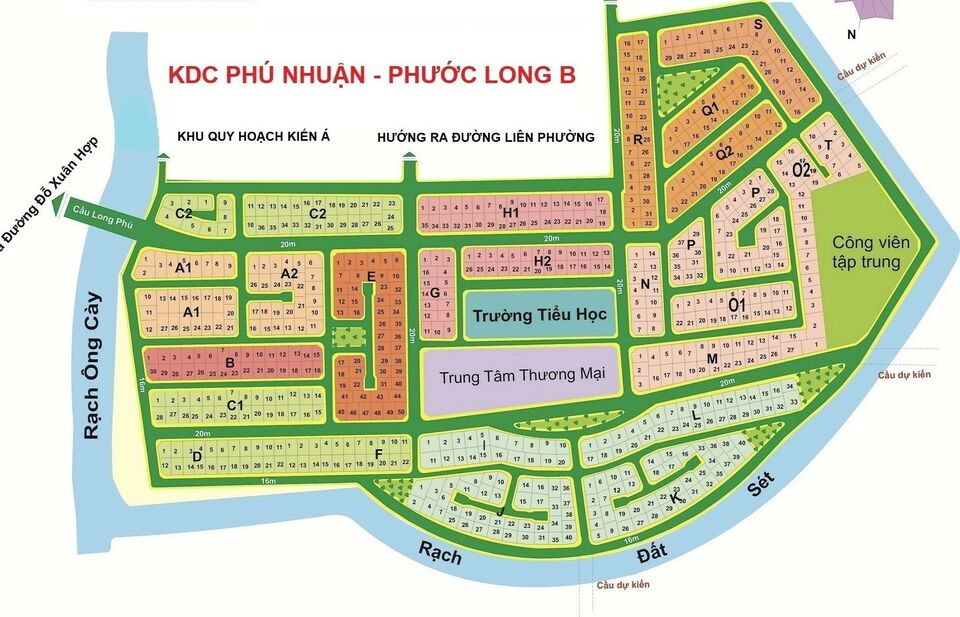 Chủ cần bán đất nền Phú Nhuận, quận 9 sổ hồng riêng, DT 267 m2 (lô góc), Giá 65tr/m2