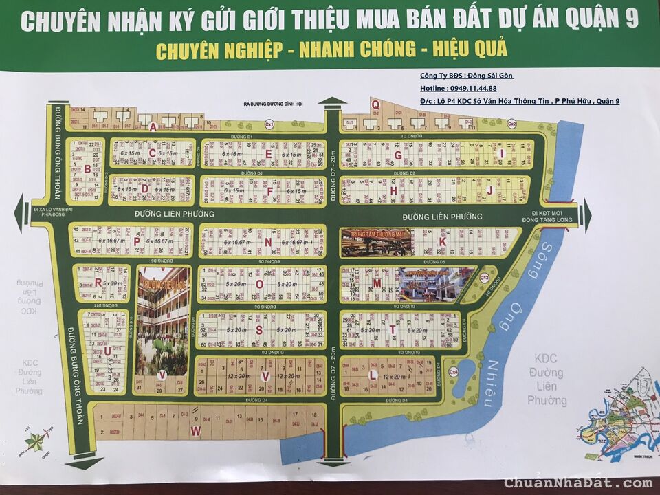 Bán đất đường Liên Phường, KDC SỞ VHTT Q9, HCM. 5x20m, sổ riêng LH 0949114488