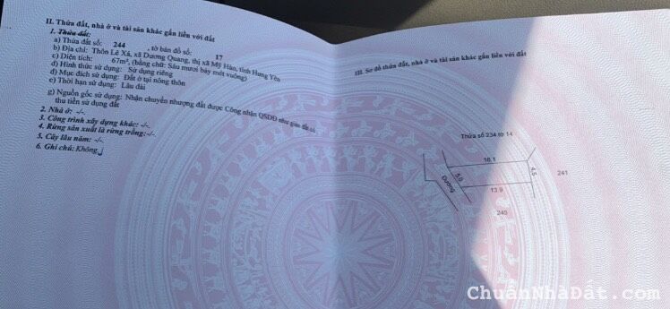 Cần tiền nên tôi cần bán nhanh lô đất 67M tại Lê Xá, Mỹ Hào - 0362554684