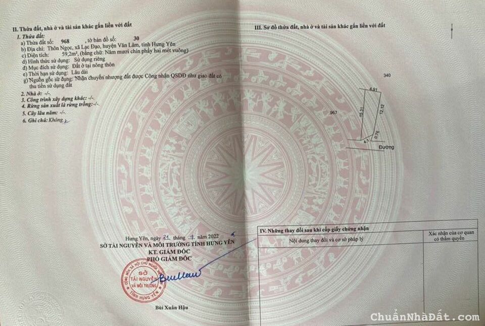 Bán lô đất 60m2 tại thôn Ngọc, Lạc Đạo giá 1,25 tỷ. LH 0362554684