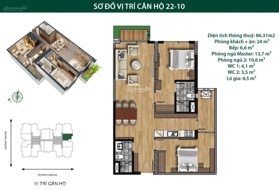 Quỹ căn từ 1pn, 2pn, 3pn, 4pn giá 7x triệu/m2, chung cư Green Diamond 93 Láng Hạ, nhận nhà ở ngay