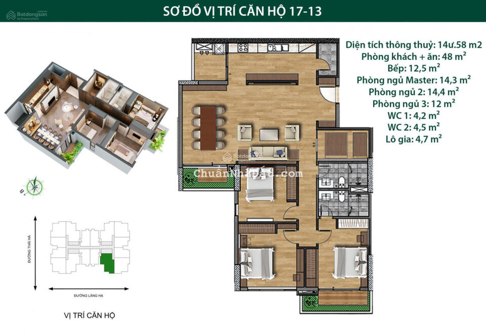 Quỹ căn từ 1pn, 2pn, 3pn, 4pn giá 7x triệu/m2, chung cư Green Diamond 93 Láng Hạ, nhận nhà ở ngay