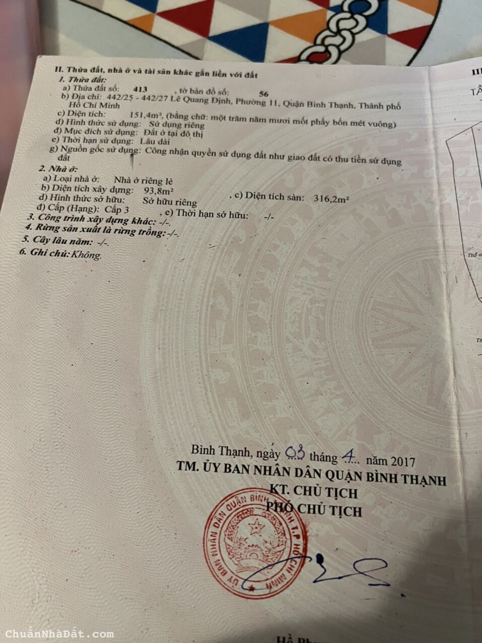 Bán nhà LÊ QUANG ĐỊNH Trệt 3 lầu 