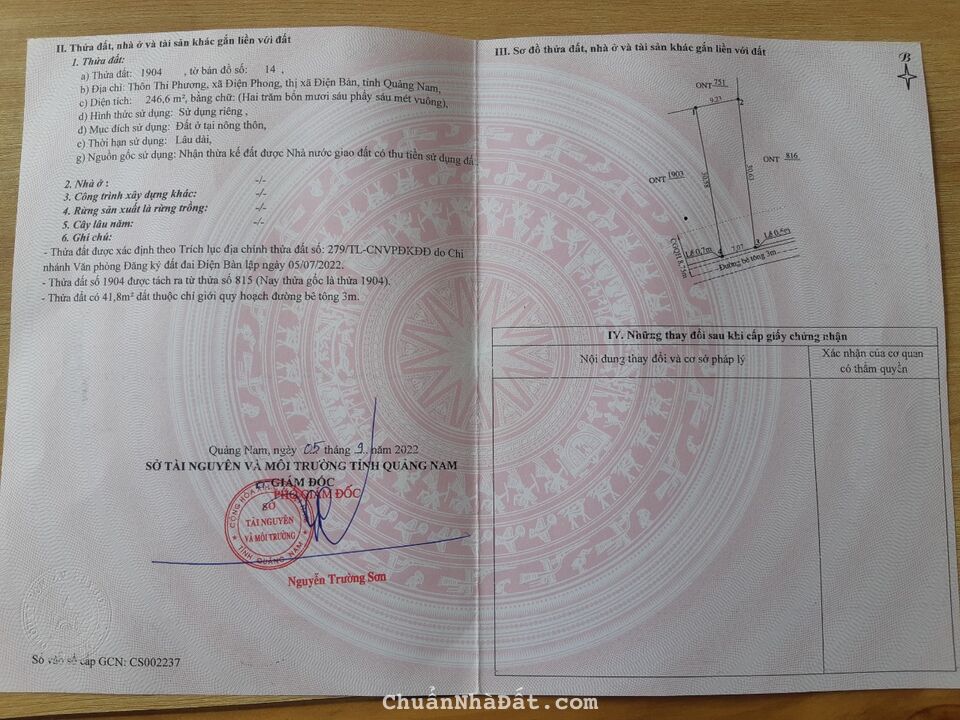 tôi chinh chủ cần bán gấp lô đất 246m2 tại xã điện phong giá rẻ tôi chinh chủ cần bán gấp lô đất 246m2 tại xã điện phong giá rẻ