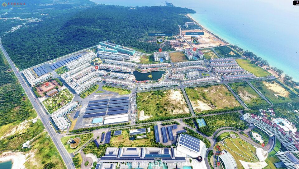 Nhà phố thương mại mặt tiền 9m tọa lạc trục đường Gành Dầu - Cửa Cạn chạy dọc Bắc Đảo và Nam Đảo