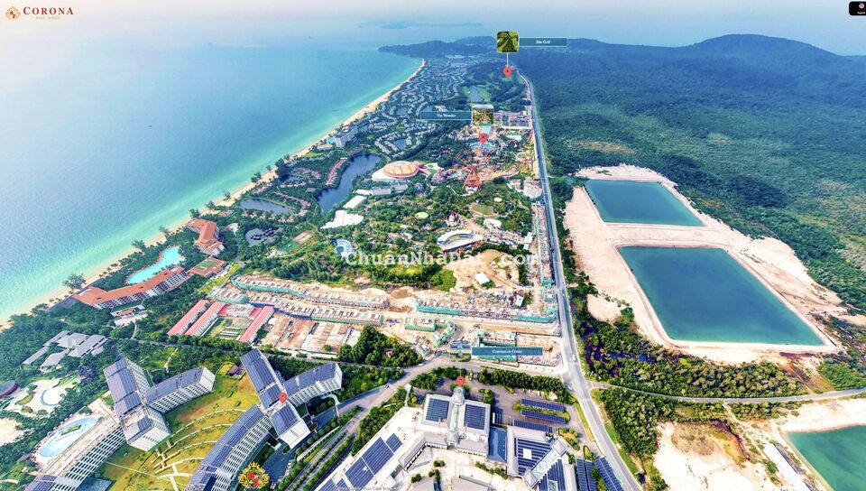 Nhà phố thương mại mặt tiền 9m tọa lạc trục đường Gành Dầu - Cửa Cạn chạy dọc Bắc Đảo và Nam Đảo