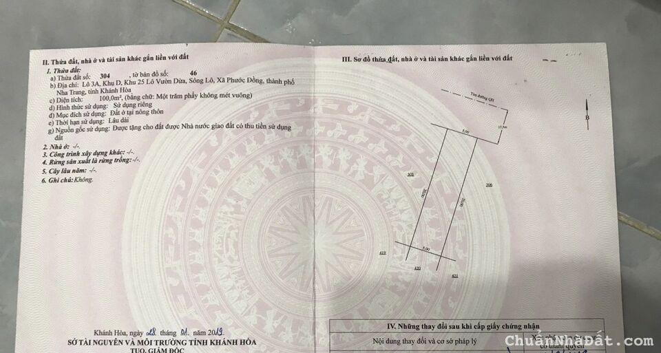 Đất mặt tiền đường Nguyễn tất Thành xã Phước Đồng Nha Trang.  Đối diện sân golf. 