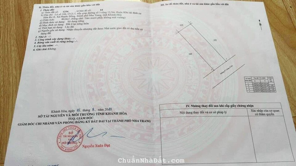 Đất TĐC hòn rớ 2 xã Phước Đồng Nha Trang, đường nhựa 13 m giá 2 tỷ 100 triệu. 