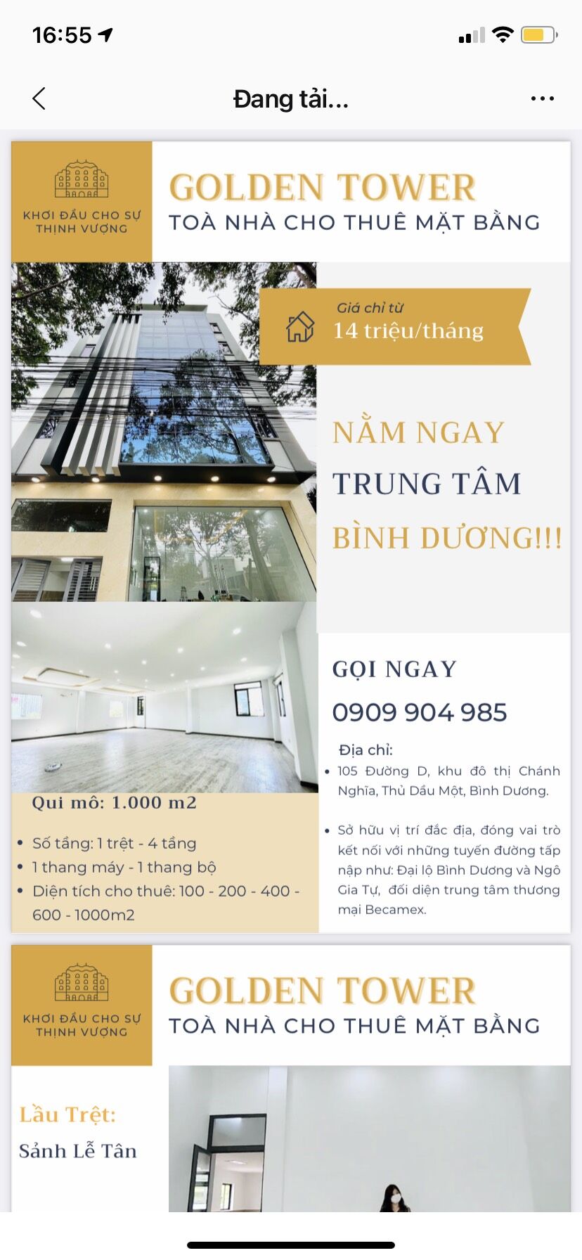 Cho thuê toà nhà làm văn phòng ngay trung tâm Thủ Dầu Một, Bình Duơng