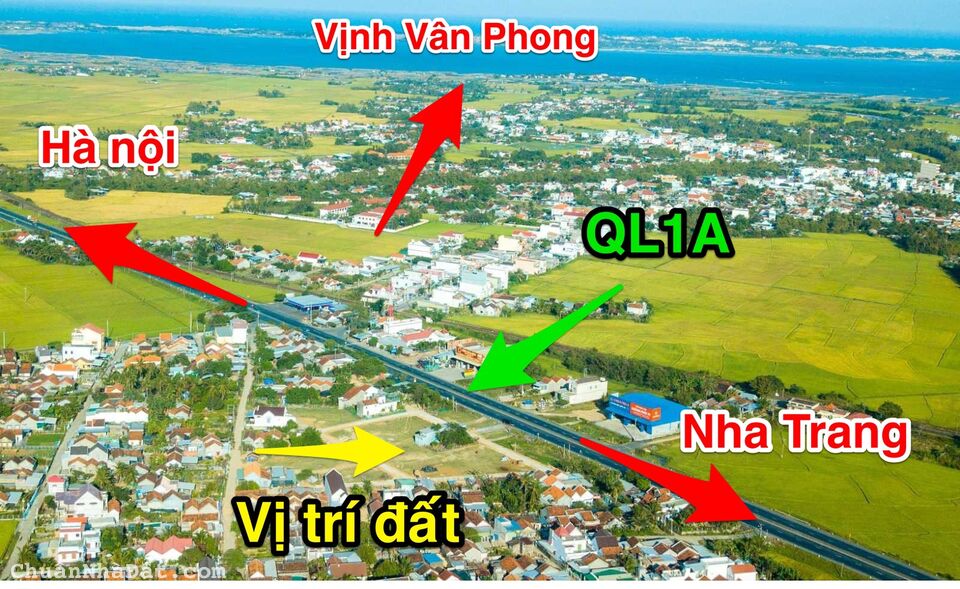 Bán Nhanh Lô Đất Ngay QL1A Cửa Ngõ Đặc Khu Kinh Tế Bắc Vân Phong Giá Chỉ 1Tỷ4
