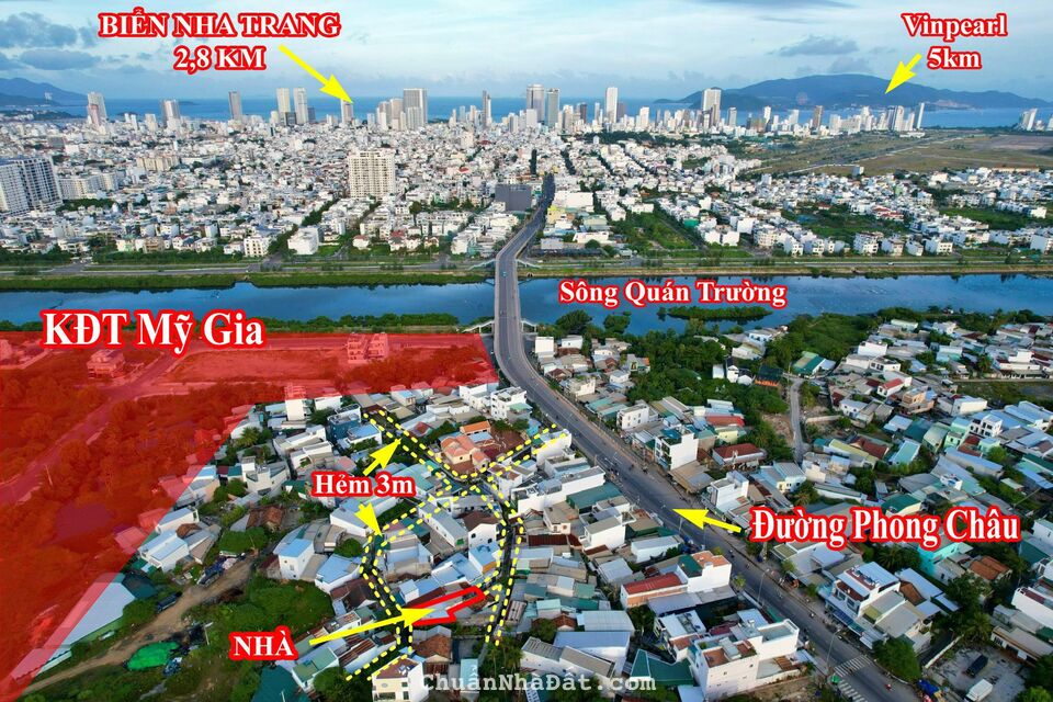 Nhà 2 MT cách đường Phong Châu 100m