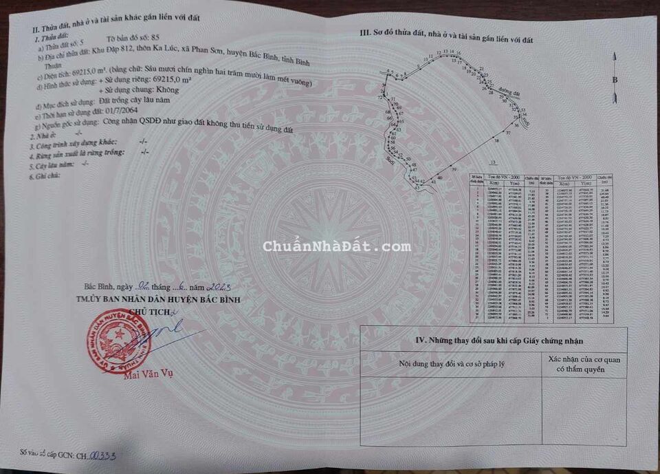 Gần 7ha đất CLN View Núi - 2 mặt tiền đường - Gía chỉ 50k/m2 đầu tư bao lời