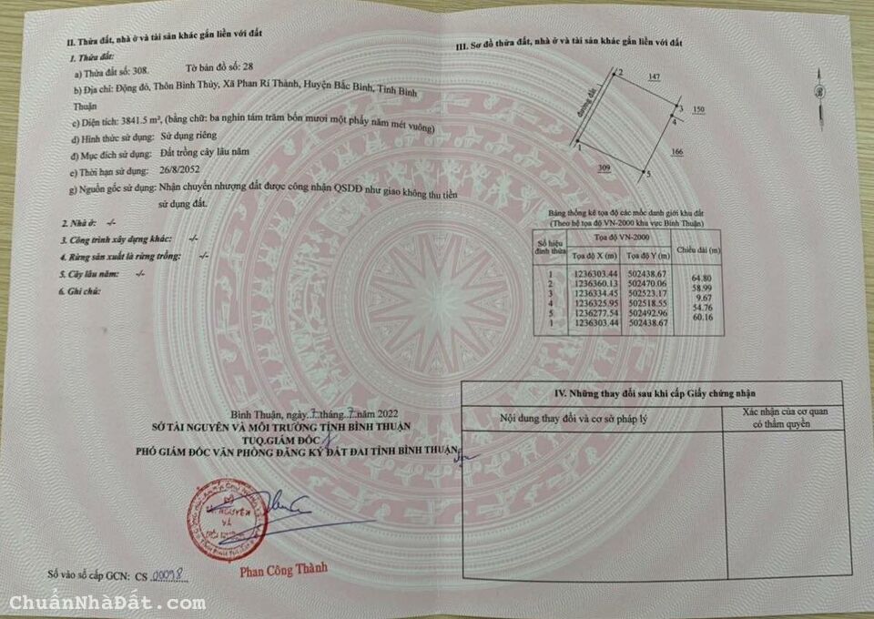 Lô đất cây lâu năm tại Phan Rí Thành - cách biển chỉ 2km - giá cực tốt đầu tư
