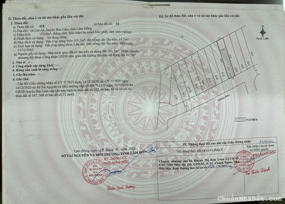 Chính chủ ra nhanh lô đất tại Lộc An - Sát bên Quốc Lộ 20