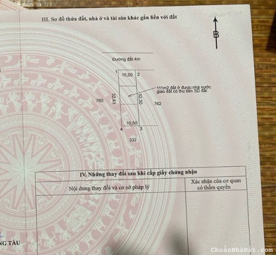 Bán gấp lô đất TT Hắc Dịch, TX.Phú Mỹ, SHR 339m2, MT đường Hắc Dịch - Tốc Tiên vào 100m Bán gấp lô đất TT Hắc Dịch, TX.Phú Mỹ, SHR 339m2, MT đường Hắc Dịch - Tốc Tiên vào 100m