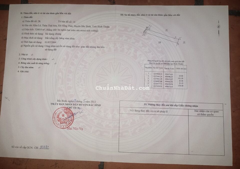 Bán Nhanh lô đất vườn Hồng Thái 3260m2 SHR chính chủ, nằm ngay đường liên huyện đi sân bay