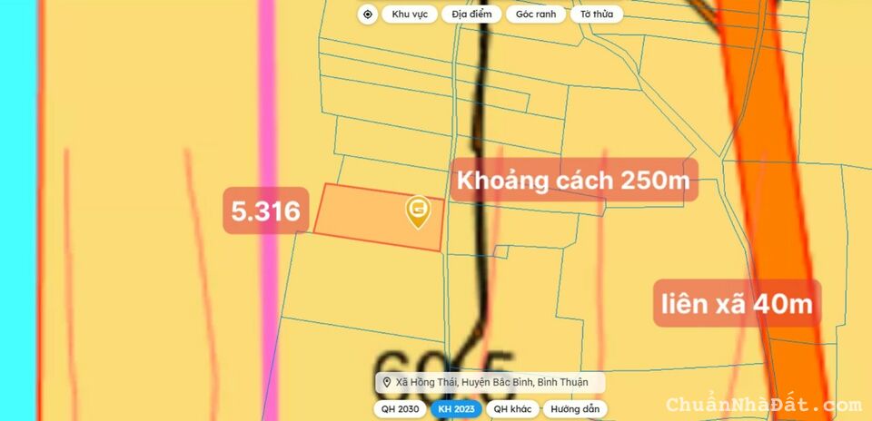 Bán 5,3 sào đất Hồng Thái, sát đường QH đi xuống biển. Giá chính chủ 450 triệu