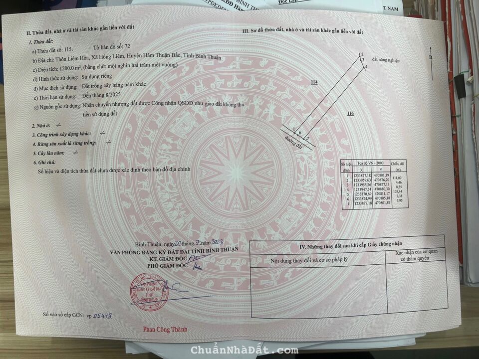 Lô đất vườn gần UBND Hồng Liêm, Giá 275 triệu/sổ 1200m2, Sổ chính chủ có sẵn