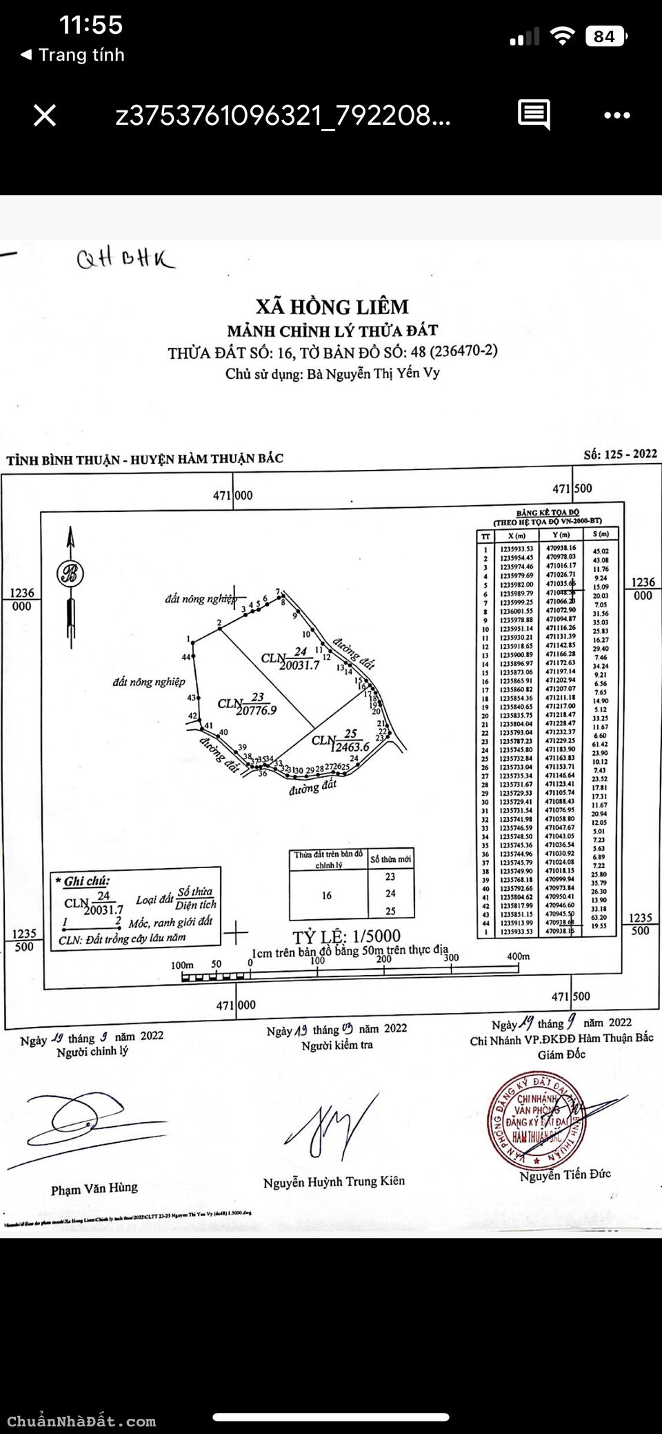 20.000m2 Đất Hàm Thuận Bắc ngay QL1A, mặt tiền 190m- giá 190k/m2 – SHR