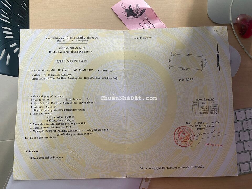 Bán 5316m2 đất vườn hồng thái gần đường liên xã ra biển sắp làm giá chỉ 452tr Lh 0938677909 xem sổ