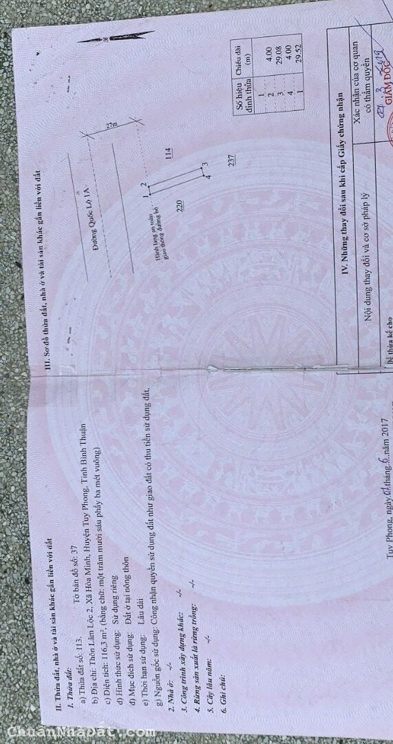 Bán 116m2 đất thổ cư mặt tiền quốc lộ 1A cách biển 1km chỉ 1,4 tỷ cc ngay tháng 3 Lh 0938677909