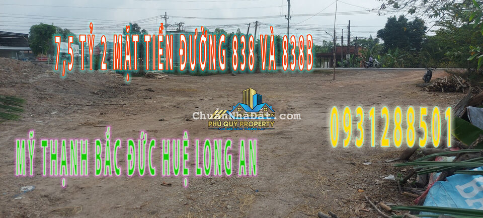 lô gốc 2 mặt tiền đường 838 đức huệ long an giá khá xin xò cho quý đầu tư