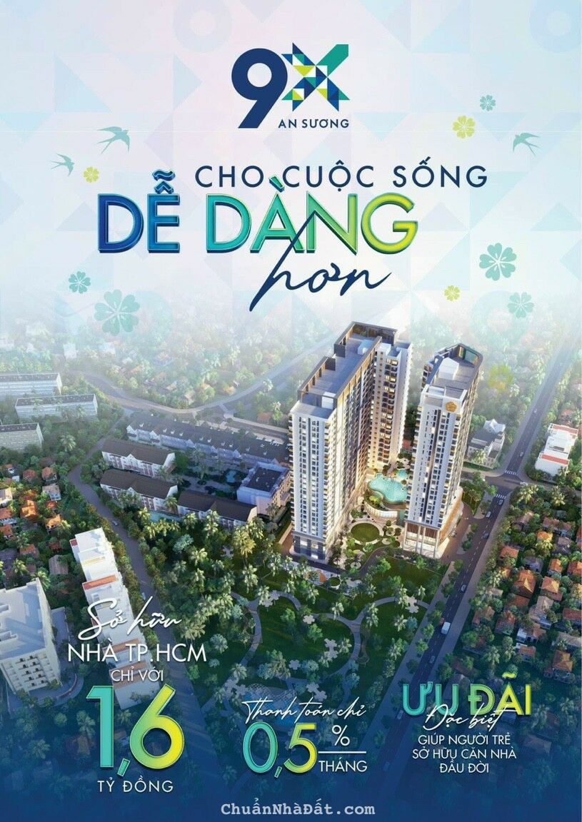 Bán căn hộ liền kề Aeon Mall Hóc Môn giá 1.3 tỷ thanh toán 7-8tr/tháng