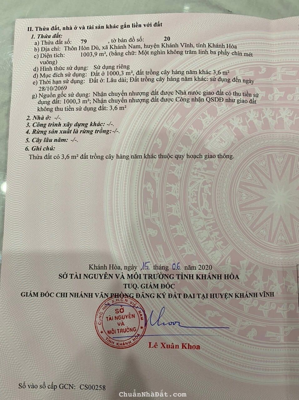 Bán gấp đất full thổ cư 2MT Khánh Nam đường 8M Bán gấp đất full thổ cư 2MT Khánh Nam đường 8M