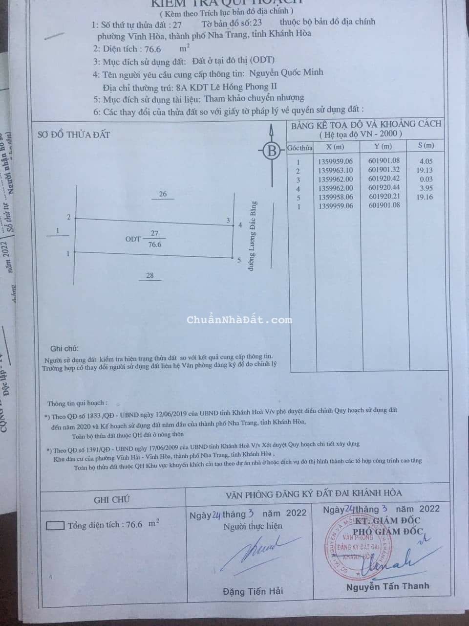 Bán đất Vĩnh Hòa, Nha Trang đường 13M