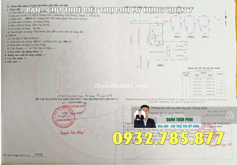 Căn Góc Hưng Gia 2 Mặt Tiền Phạm Văn Nghị - Phú Mỹ Hưng Q.7 Giá 63 tỷ LH 0932785877 Danh Trần PMH