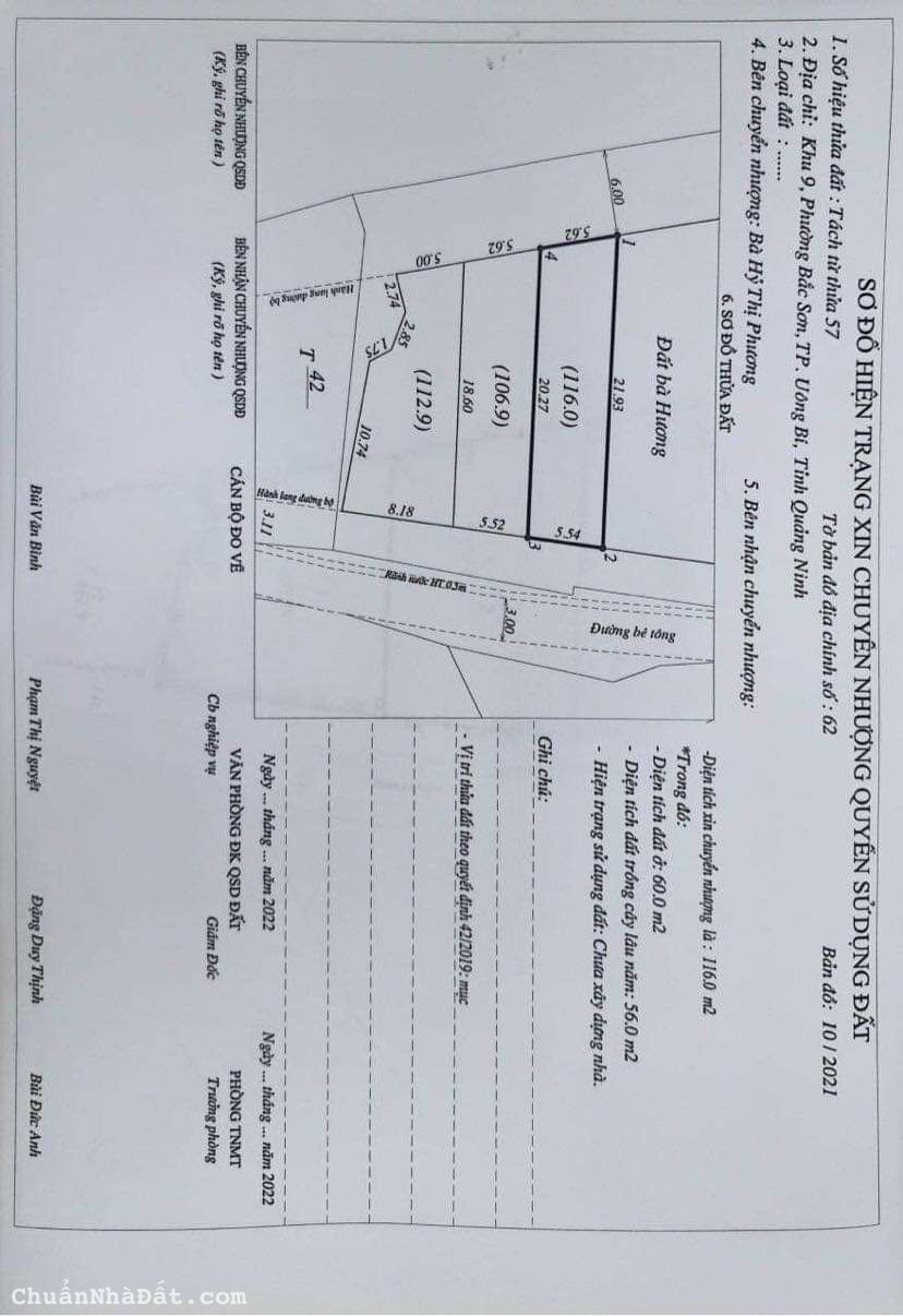 Đất TP Uông Bí, Quảng Ninh. 116 m2, 750 tr