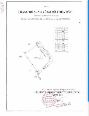 Đất thổ cư góc 2 mặt tiền, Châu thành Long an bán gáp chỉ 1 tr/ m2.