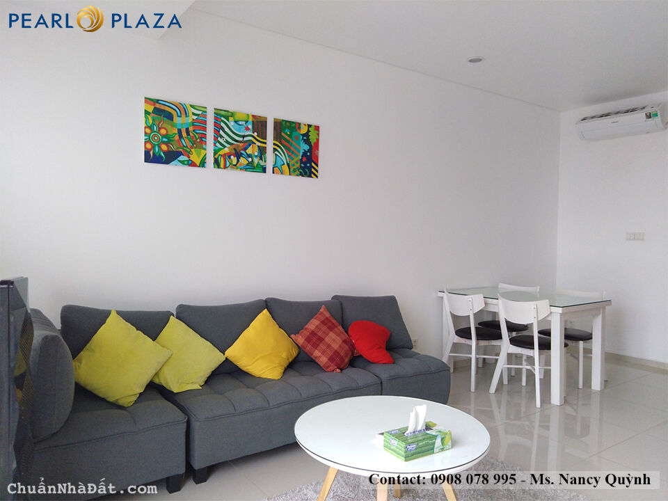 CHO THUÊ CĂN HỘ PEARL PLAZA 2PN_92M2, TẦNG CAO, VIEW SÔNG. HOTLINE: 0908078995
