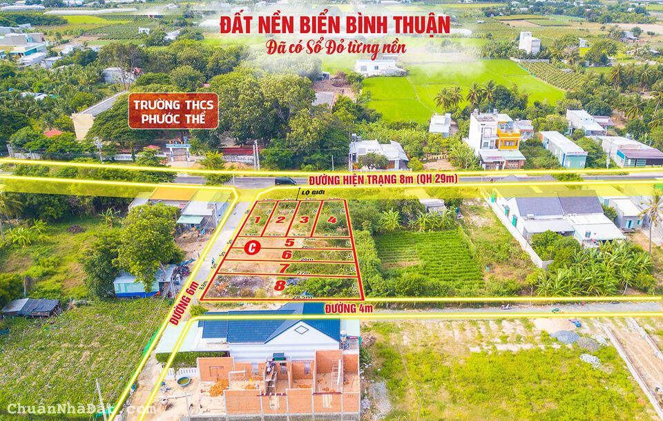 Bán đất biển Kdc Phước Thể Bình Thuận sổ đỏ full thổ cư giá hấp dẫn chiết khấu cao.